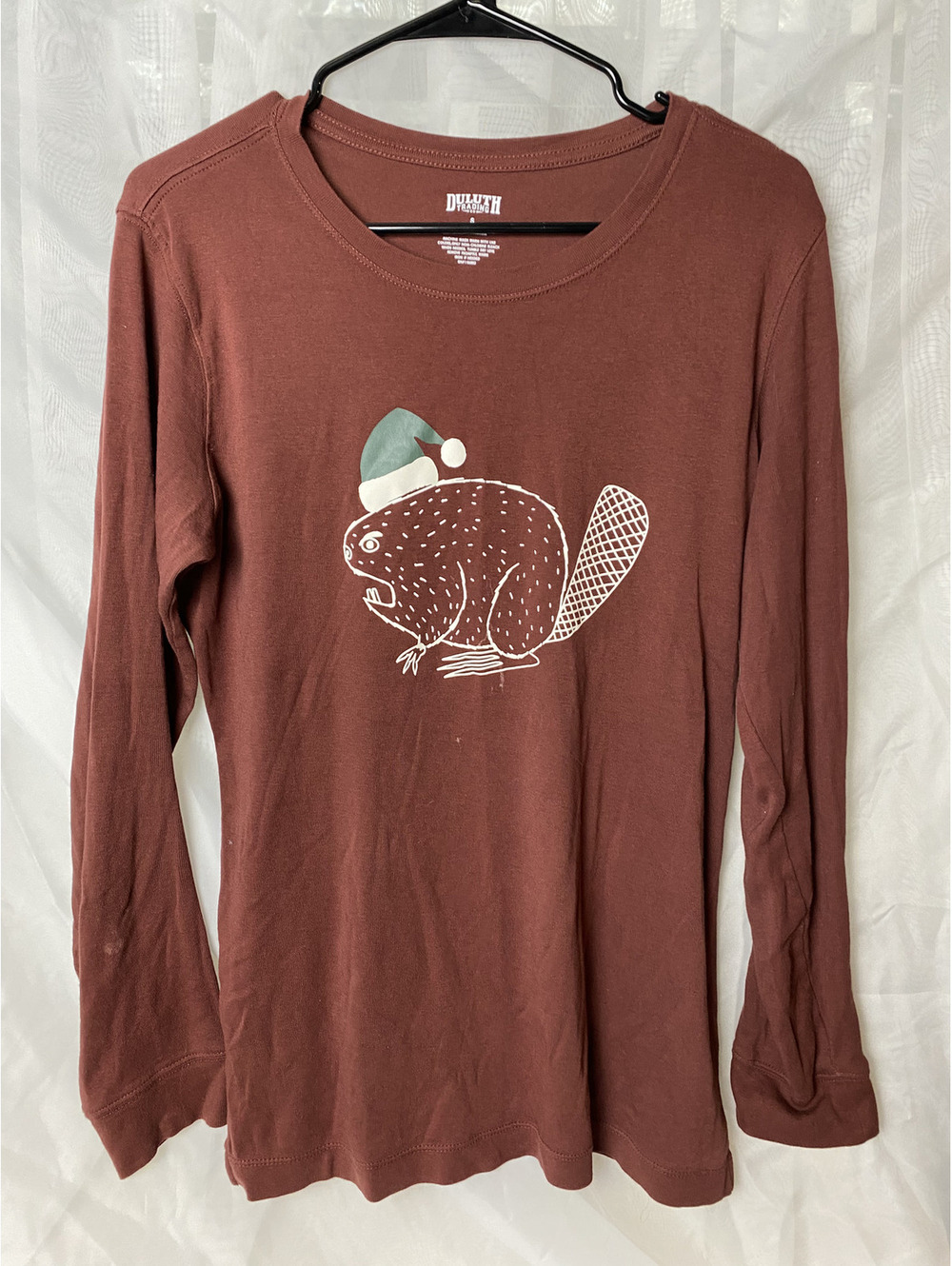 Duluth Trading beaver graphic long sleeve shirt XS